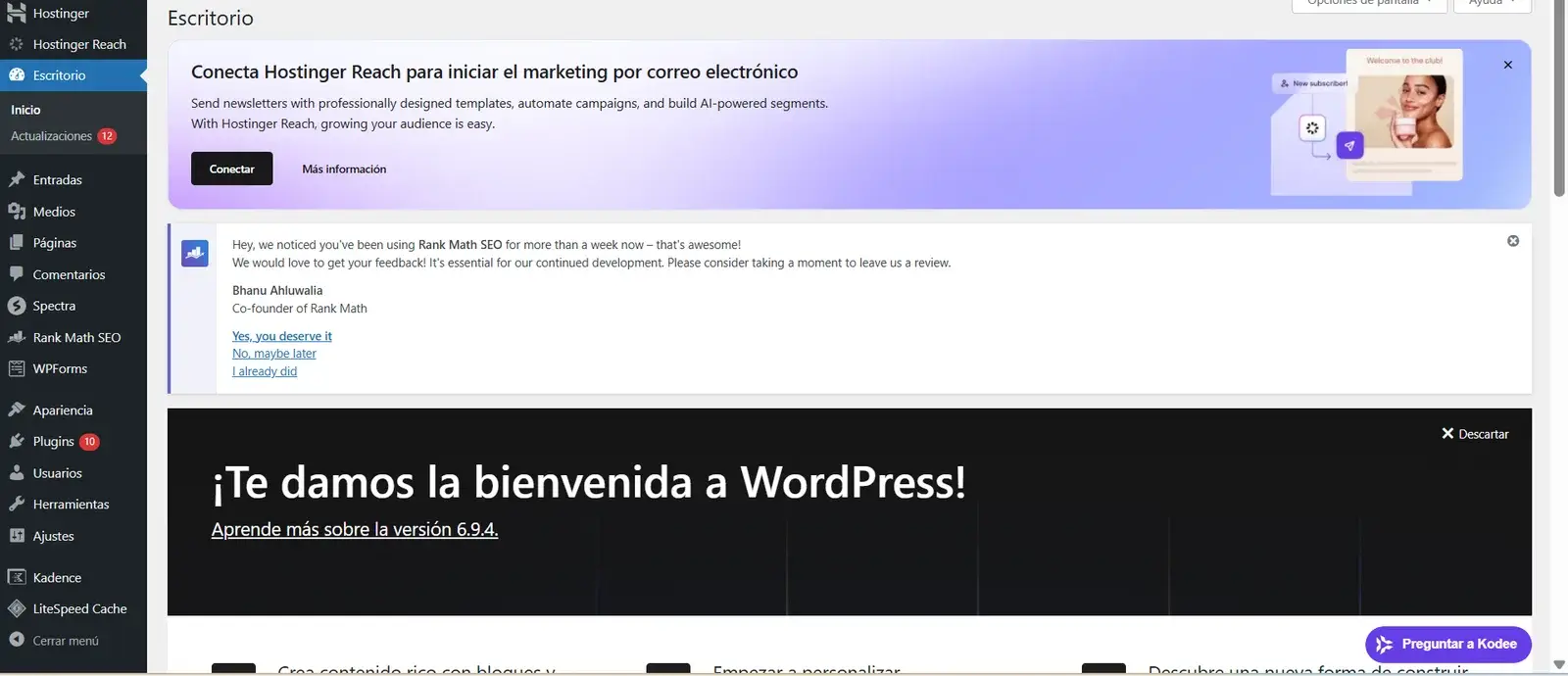 Panel wordpress hosting para afiliados y negocios digitales